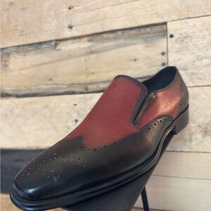Carrucci Black and Red Men's Slip-On Shoes